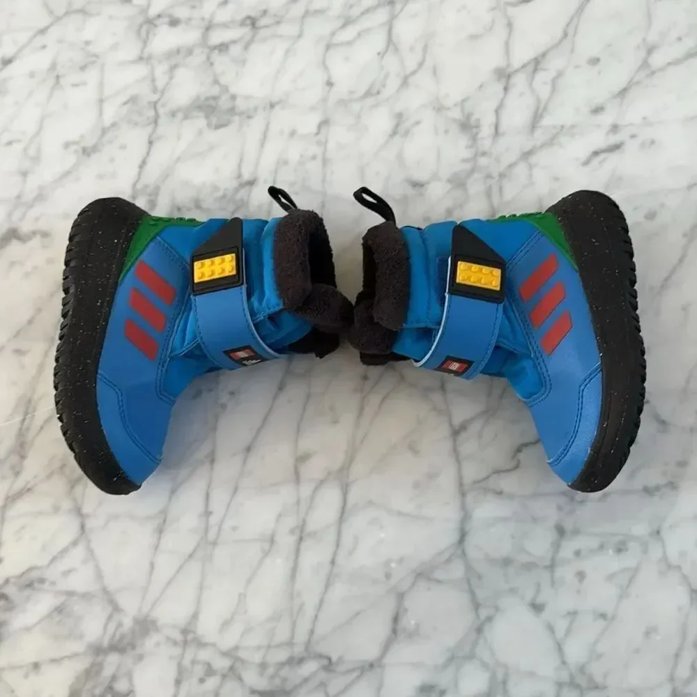 Adidas x LEGO Winterplay Winter Boots Shock Blue Red Sz 7